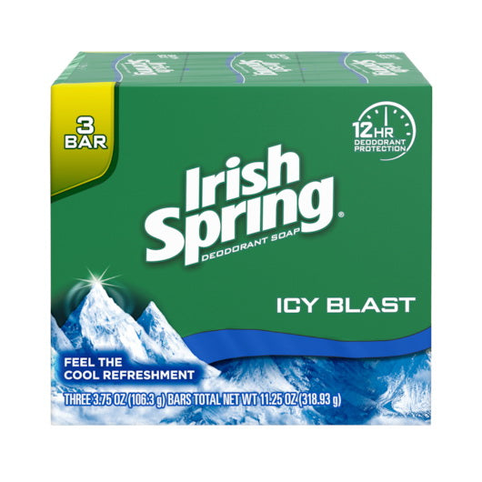 Colgate-palmolive Irish Spring Bar Soap Icy Blast 3 Bar 18 - 11.25 Ounce