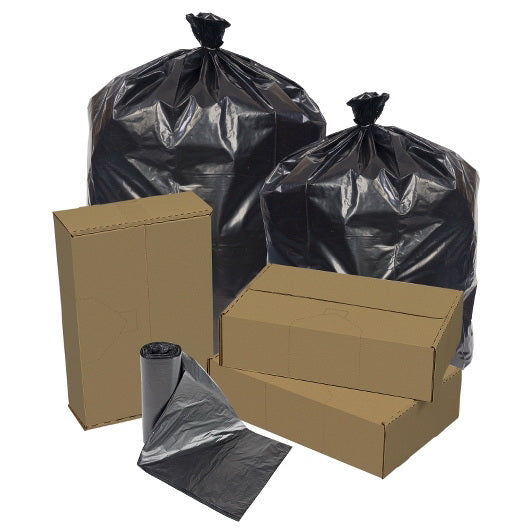 Pitt Plastics/inteplast 40 X 46 1.5 Mil 40-45 Gallon Black Star Perf Roll 100(10/10 Count - 40-45 Gallon Bag) No Print