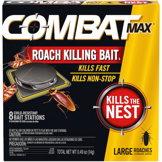 Dial Corporation Combat Max Large Roach Bait 8 St/12 Cs - 0.49 Ounce - 12 Per Case