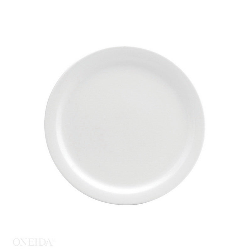 Oneida Buffalo Cream White Plate Narrow Rim 10 1/4" 1 - 12 Each - 1 Per Case