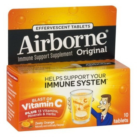 Reckitt Health Airborne Effervescent Zesty Orange 72 - 10 Each - 72 Per Case