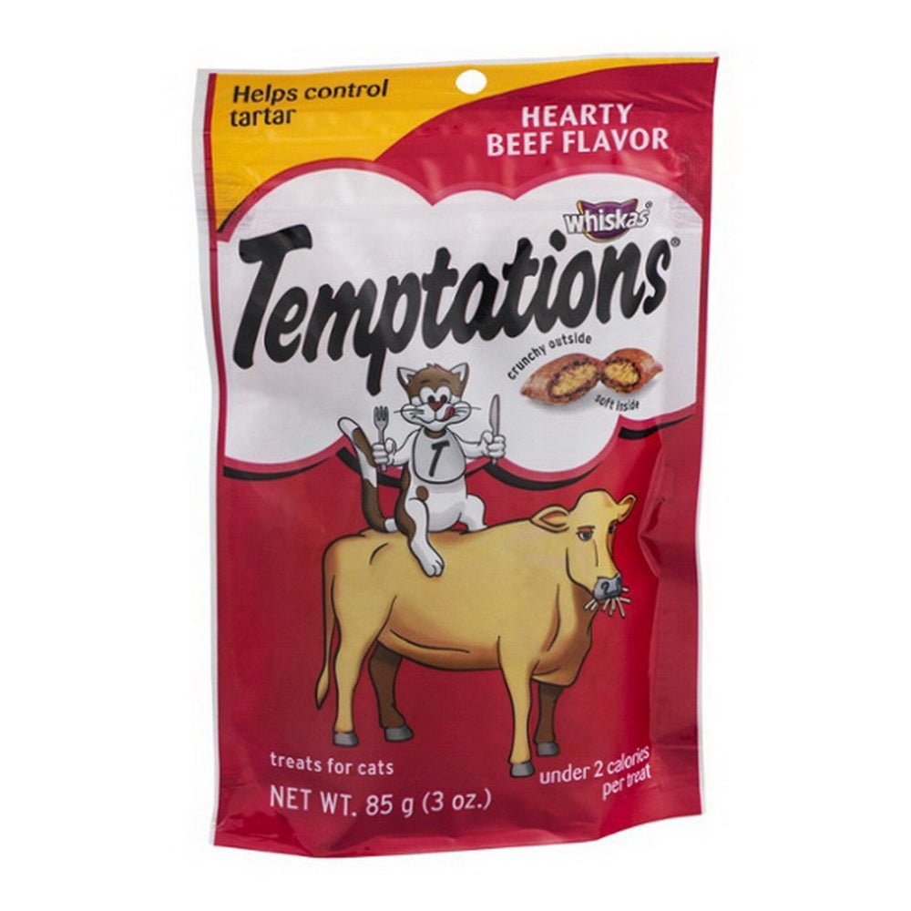 Mars Petcare Temptations Whiskas Cat Treats Hearty Beef Flavor 12 - 3 Ounce