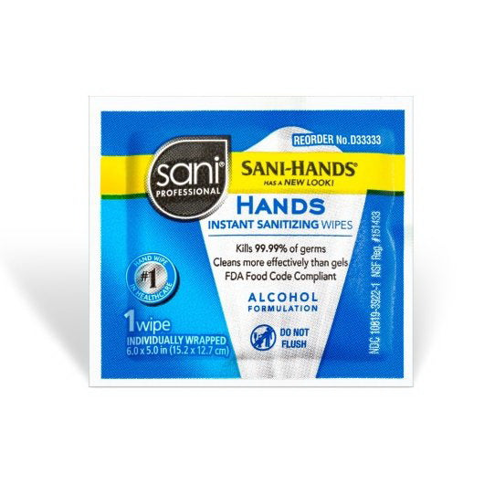 Sani Professional/nice Pak Sani-hands Packets Sanitizing Wipes 20 - 150 Cnt - 150 Count - 20 Per Case