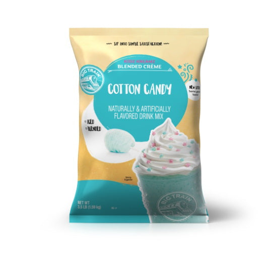 Kerry Food And Beverage Big Train Kidz Kreamz Cotton Candy Drink Mix 3.5 Pound Each - 5 Per Case