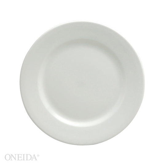 Oneida Bright White Plate Rolled Edge 8 1/8" 36-1 Each - 36 Per Case