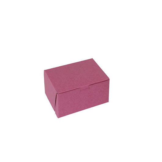 Boxit 7 Inch X 7 Inch X 4 Inch Strawberry Pink 1 Piece Cornerlock Bakery Box 1 - 200 - 1 Each - 200 Per Case