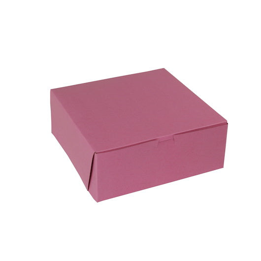 Boxit 10 Inch X 10 Inch X 4 Inch Strawberry Pink 1 Piece Bakery Cornerlock Box 1 - 100 -1 Each - 100 Per Case
