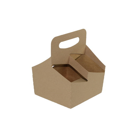 Boxit 7.25 Inch X 7 Inch X 7.25 Inch 4 Cup 32 Ounce Kraft Carrier Box 1 - 100 - 1 Each