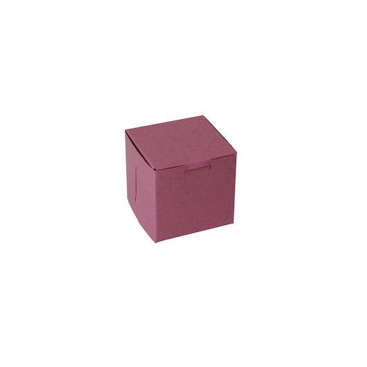 Boxit 4 Inch X 4 Inch X 4 Inch Strawberry Pink 1 Piece Cornerlock Bakery Box 1 - 200 - 1 Each - 200 Per Case