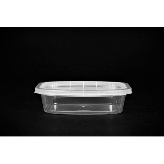 Cube Packaging 8 Ounce Deli Container Clear Rectangular Base