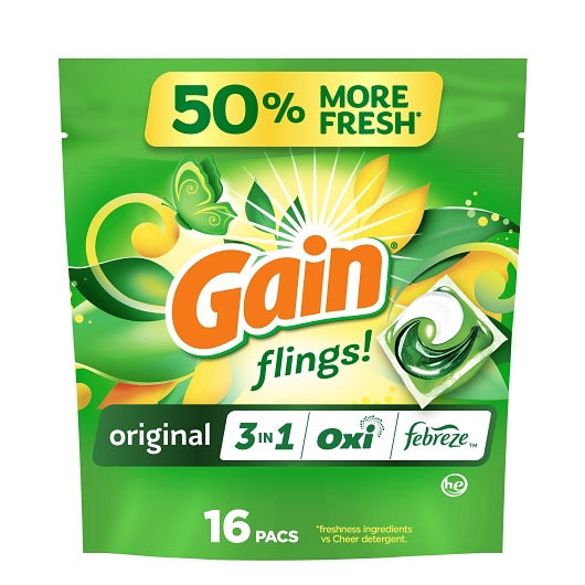 P&g Retail Gain Detergent Liquid Pods Flings 6 - 324 Gr - 6 Per Case