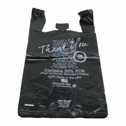 Revolution Consumer Solutions Pak-sher 12 Inch X 7 Inch X 22 Inch Plastic T-shirt Black Bag 1 - 1000 Each - 1 Per Case