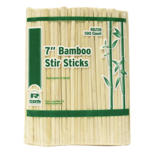 Amercare Royal 7" Bamboo Coffee Stirrers Packed 10 Packs of 500 Per Case
