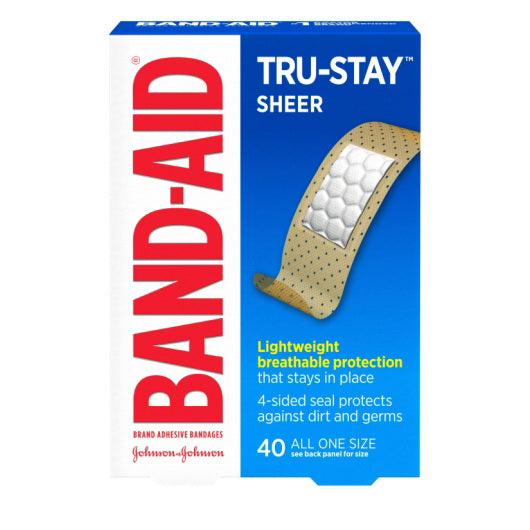 Kenvue Band Aid Sheer Strips Bandages Box 4 - 5 - 40 Cnt - 40 Count - 20 Per Case