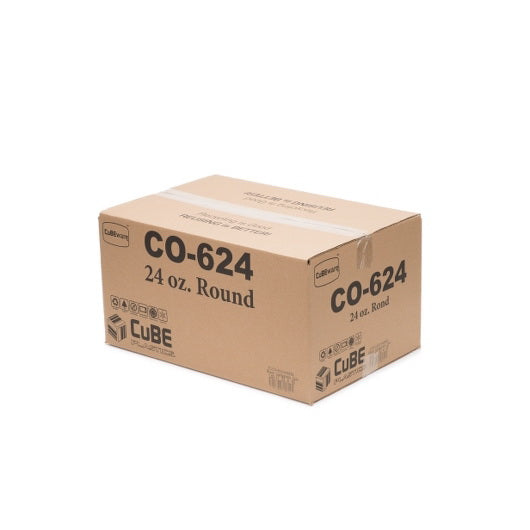 Cube Packaging Cubeware 24 Ounce Round Black Container Bulk