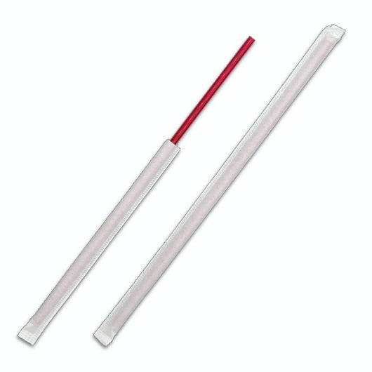 D & W Fine Pack 8" Red Pp Stirrer Wrapped - 3000 Per Case