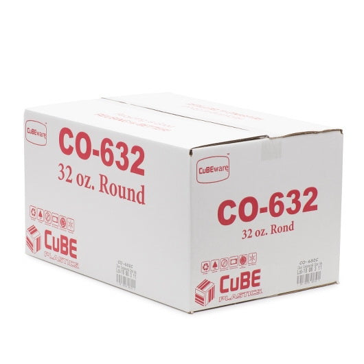 Cube Packaging Cubeware 32 Ounce Round Clear Container with Clear Lid