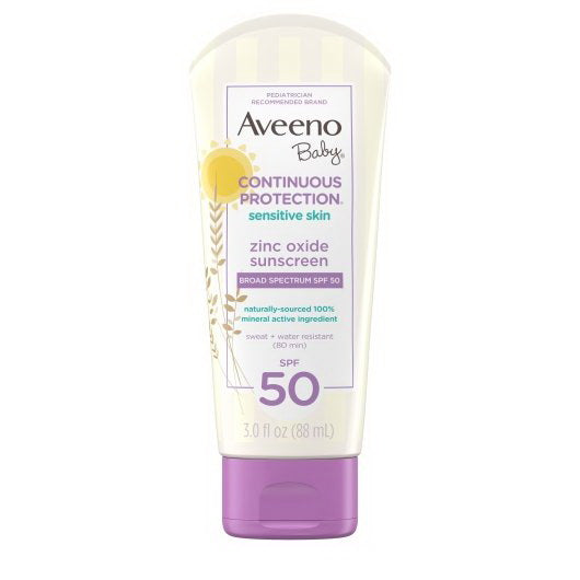 Kenvue Aveeno Baby Sensitive Skin Lotion Spf 50 Sunscreen 4 - 3 - 3 Fo - 3 Fluid Ounce - 12 Per Case
