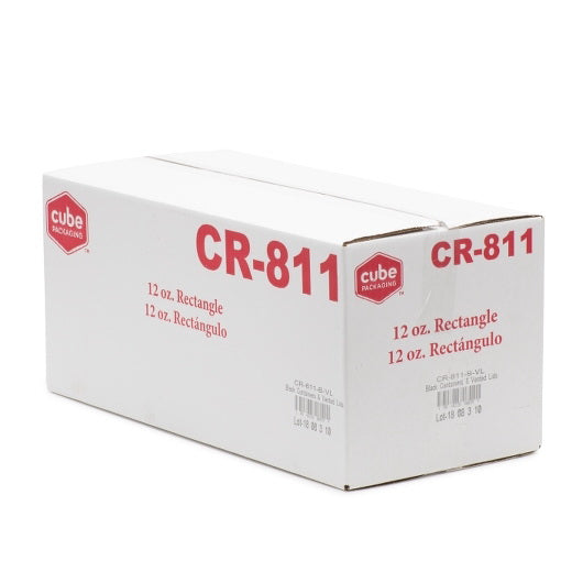 Cube Packaging Cubeware 12 Ounce Rectangular Black Conatiner with Clear Vented Lid