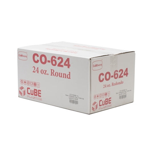 Cube Packaging Cubeware 24 Ounce Round Black Container with Clear Vented Lid