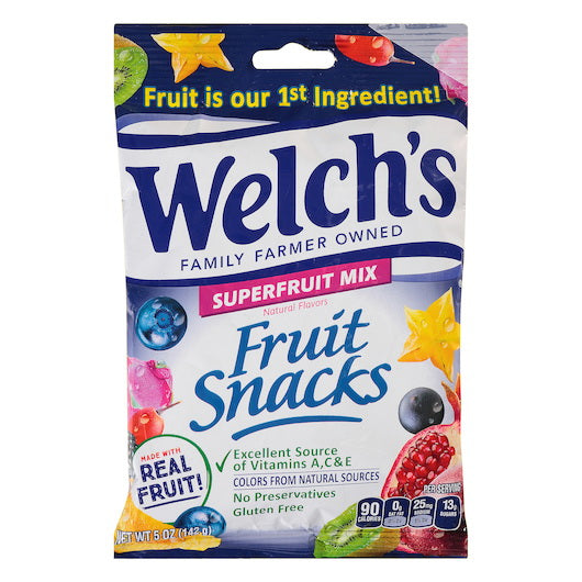 Pim Brands Welch's Super Fruit Mix Fruit Snack 5 Ounce Size - 12 Per Case