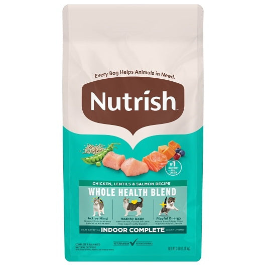 Post Consumer Brands PET Rachel Ray Nutrish Chicken with Lentils and Salmon Indoor Complete Dry Cat Food 4 - 48 Ounce