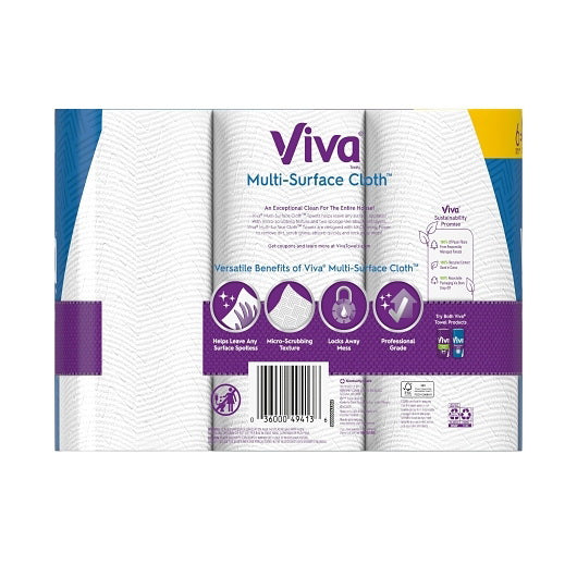 Kimberly Clark Viva Multisrfc Clth Single+ Rl Twl 6 Pack 83 Fsc Mix Sgsch Coc 005460 - 498 Count - 4 Per Case