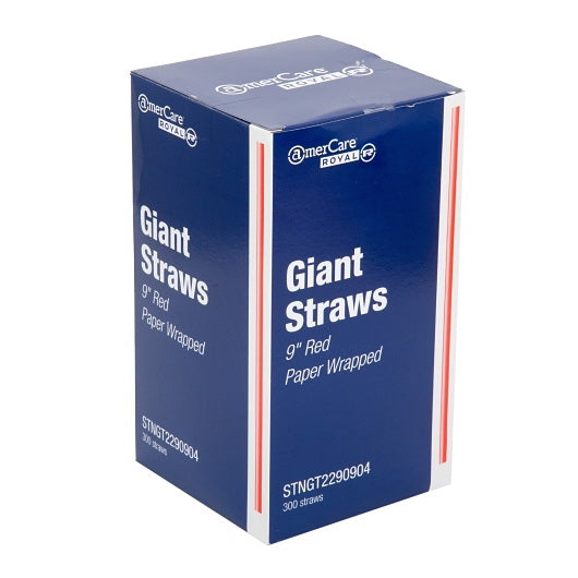 Amercare Royal Straw 9" Giant Wrp Red 24/300 - 1 Per Case