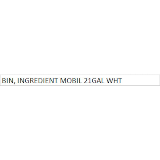 Rubbermaid Commercial Products Ingredient Bin Slant White 1 - 1 Each - 1 Per Case