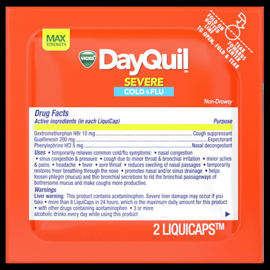 P&g Retail- Health & Beauty Vicks Dayquil Severe Multi Symptom Box 12 -32 - 2 Cnt - 2 Count - 384 Per Case