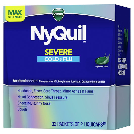 P&g Retail- Health & Beauty Vicks Nyquil Severe Multi Symptom Box 12 - 32 - 2 Cnt - 2 Count - 384 Per Case