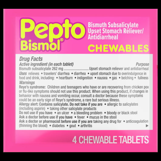 P&g Retail- Health & Beauty Pepto-bismol Regular Strength Original Box 12 - 32 - 4 Cnt - 4 Count - 384 Per Case