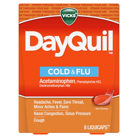 P&g Retail- Health & Beauty Vicks Dayquil Cold & Flu Liquid Caps 24 - 6- 8 Cnt - 8 Count - 144 Per Case