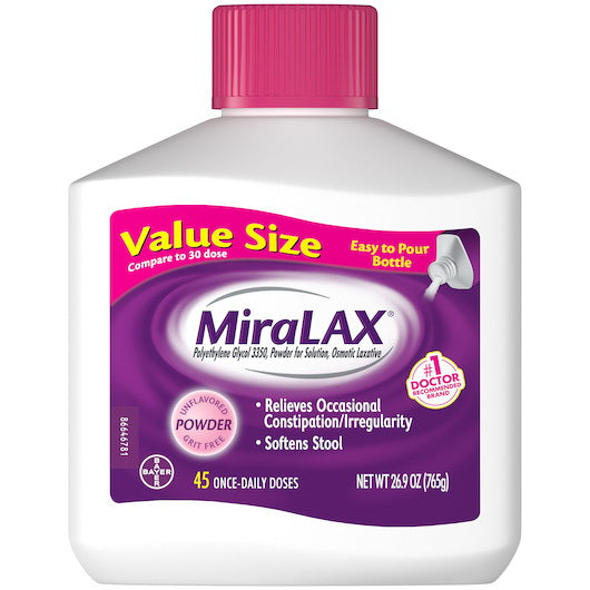 Bayer Miralax 45 Ds 26.9 Ounce(765 G) 8 X 2 Bdl Roy Nps