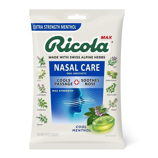 Ricola Max Cool Menthol Nasal Care 6 X 6 - 34 Count - 36 Per Case