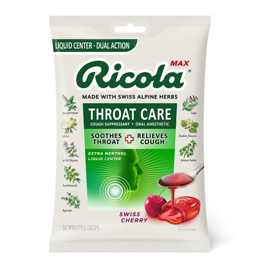 Ricola Max Swiss Cherry Throat Care 6 X 6 - 34 Count - 36 Per Case