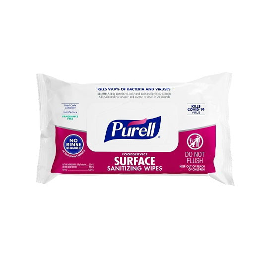 Gojo Industries Inc. Purell Foodservice Surface Sanitizing Wipest Flowpack 12 - 12 Each - 12 Per Case