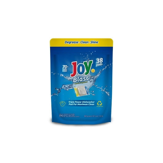 Joy Suds Joy Blast Lemon Fragrance 3 Chamber Dishwasher Pod 38 Pods 8 - 38 Cnt - 38 Count - 8 Per Case