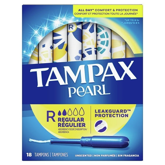 P&g Retail- Health & Beauty Tampax Pearl Tampons Regular/normal 4 - 3 -18 Cnt - 18 Count - 12 Per Case