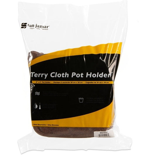 San Jamar Terrycloth Potholder Protects Up to 500 F - 1 Per Case