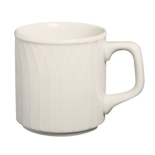 Homer Laughlin China Homer Laughlin Stack Mug 4 1/2 in X 3 1/4 In(8 Ounce) Gothic Blanc 1 - 3 Dozen