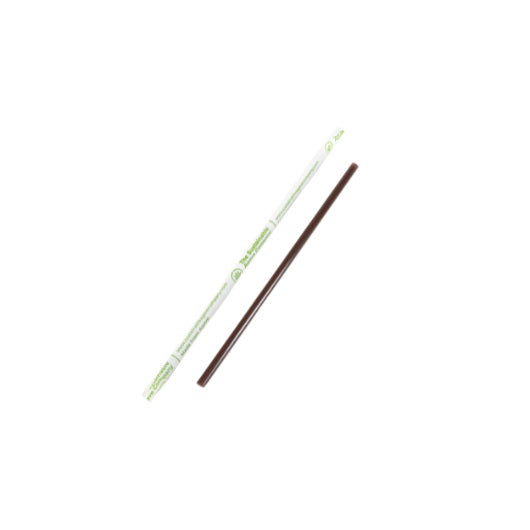 Sustainable Agave The Sustainable Agave Company 8" Agave Brownregular Straws - Wrapped 1 - 5000 Pc - 1 Per Case