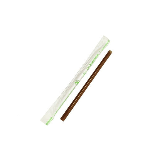 Sustainable Agave The Sustainable Agave Company 8" Agave Brownjumbo Straws - Wrapped 1 - 5000 Pc - 1 Per Case