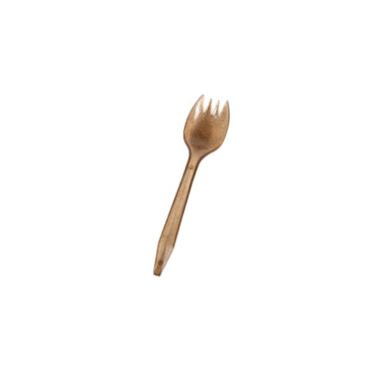 Sustainable Agave The Sustainable Agave Company 5.4" Agave Brown Spork - Bulk - 1000 Per Case 1 - 1000 Pc