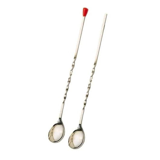 American Metalcraft Bar Spoon Stainless Steel Twisted Red Knob 11" L 12 - 1 Each - 12 Per Case