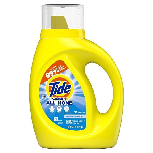 P&g Retail Tide Laundry Detergent Liquid 2 X High Suds Refreshing Breeze Simply Clean & Fresh 6 - 42 Ounce