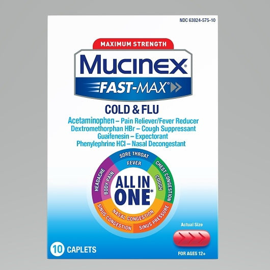 Reckitt Health Mucinex Fast-max Cold & Flu Caplets 8 - 3 -10 Each - 24 Per Case