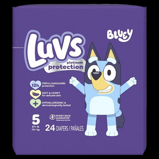 P&g Retail- Health & Beauty Luvs Platinum Size 5 Jumbo Diapers 4 - 24 Cnt - 24 Count - 4 Per Case