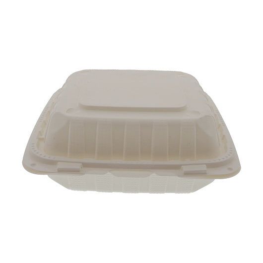 Amercare Royal Mineral Filled Pp Container Hinged Lid 8 X 8 X 3 1 Comp Lw Vented White 200 - 1 Per Case
