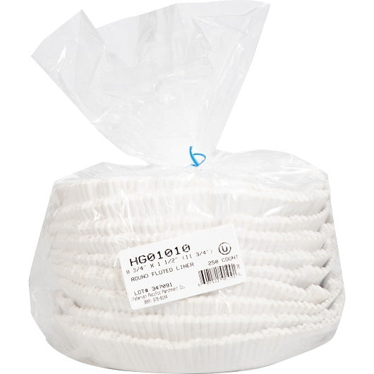 Paterson Paper Paterson Round White Fluted Liner 7.75 X 1.5 X 11.75 1 M 4 - 250 Each - 4 Per Case